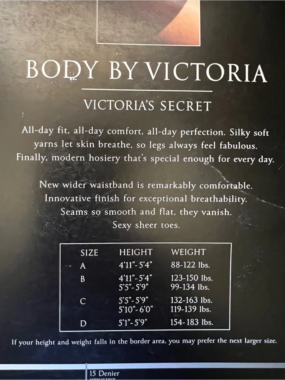 Vintage Y2k Victoria’s Secret Body By Victoria Sheer Black Pantyhose NIB- Size A
